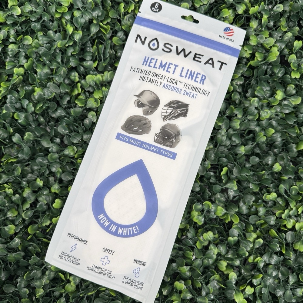 NoSweat Helmet Liners 6 Pk White Sweat Absorbing Baseball Football Hokey LaCross